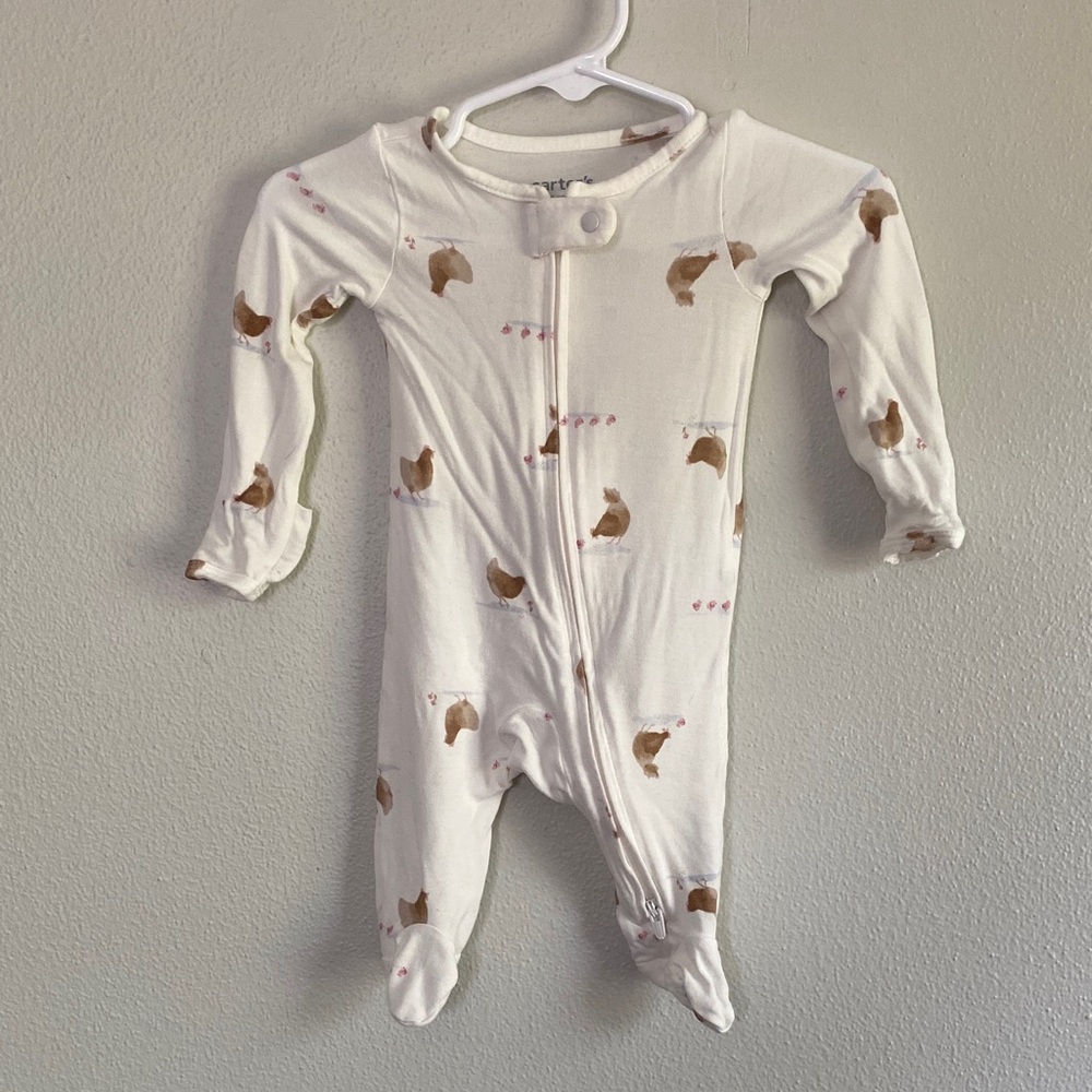 Set of 2 Carter's Soft White Footed One-Piece Sleepers, Newborn size